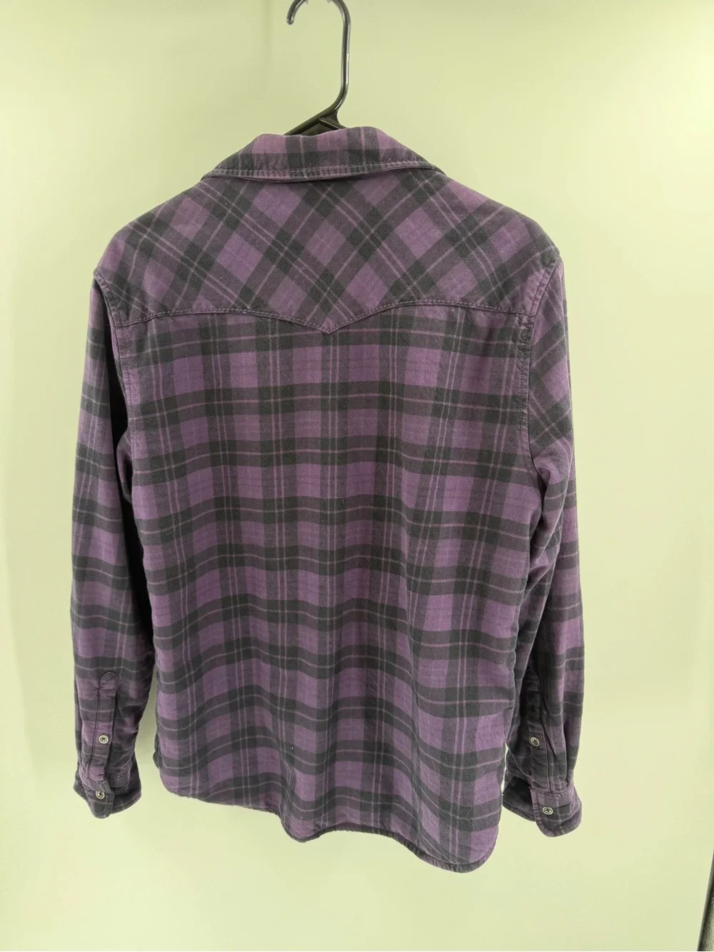 TRUE RELIGION Men's‎ WESTERN SHIRT JACKET PURPLE PLAID Size Small Pockets